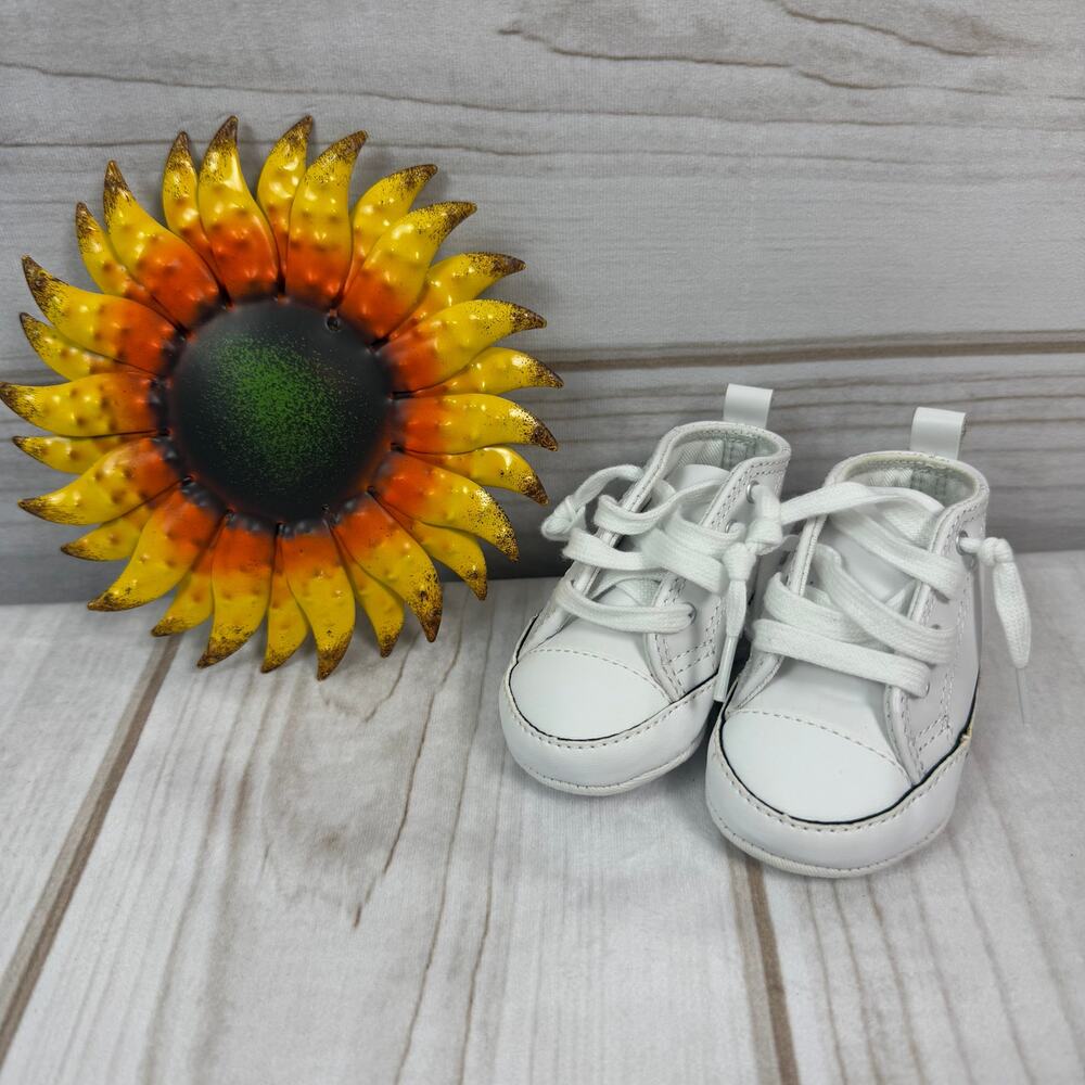 Converse All Star Crib Shoes‎ Toddler Baby White High Top Sneakers Size 2